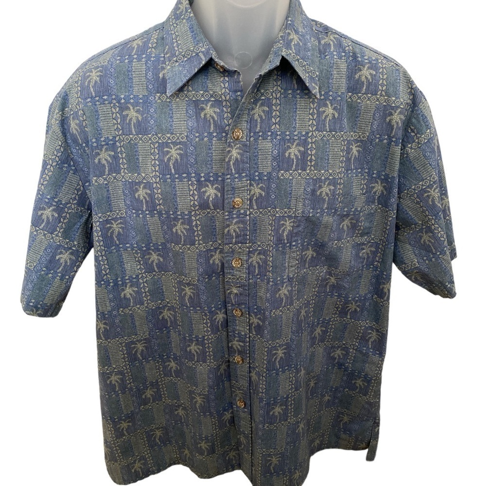 COOKE STREET Honolulu Aloha Hawaiian Tropical Collared Shirt Men L Large